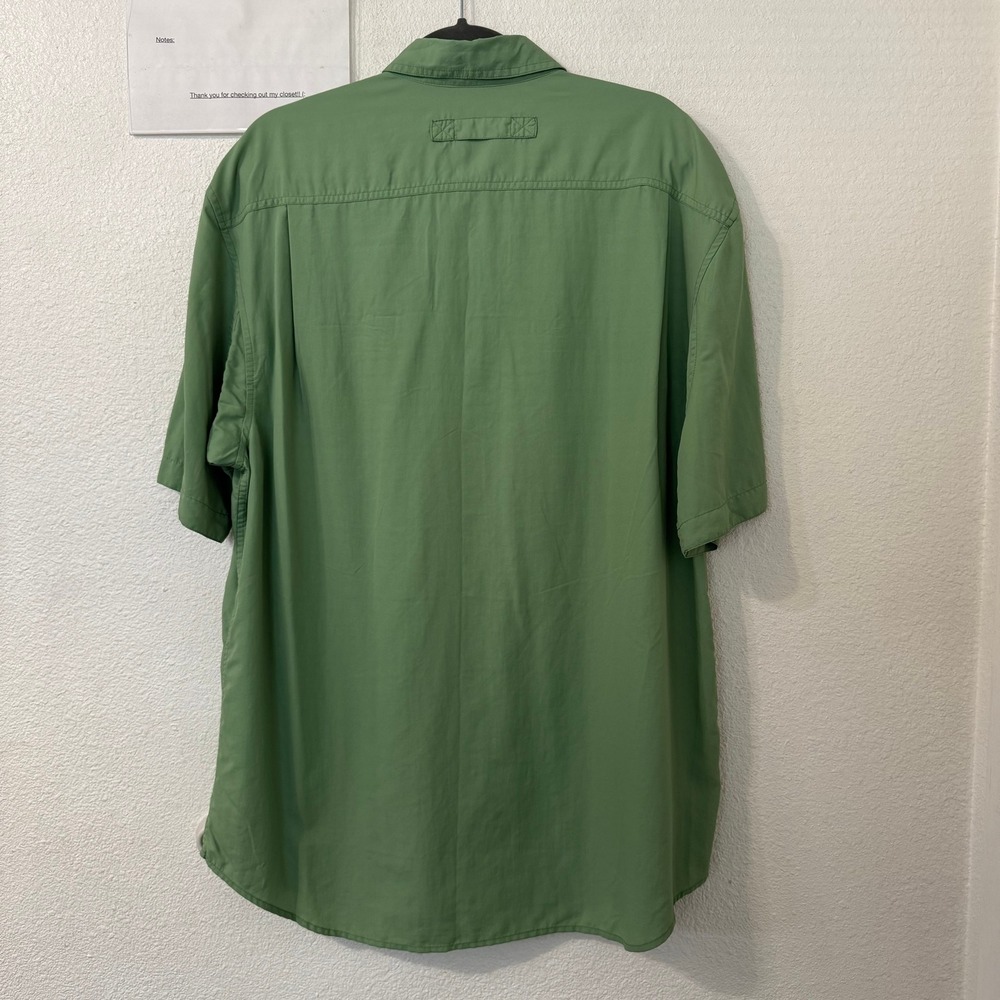 Duluth Trading Co Mens Short Sleeve Utility Shirt L Green Button Up Nylon Gorp - Picture 3 of 4